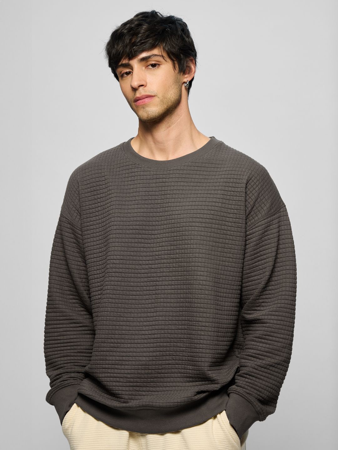 

The Souled Store Men Round Neck Sweatshirt, Grey