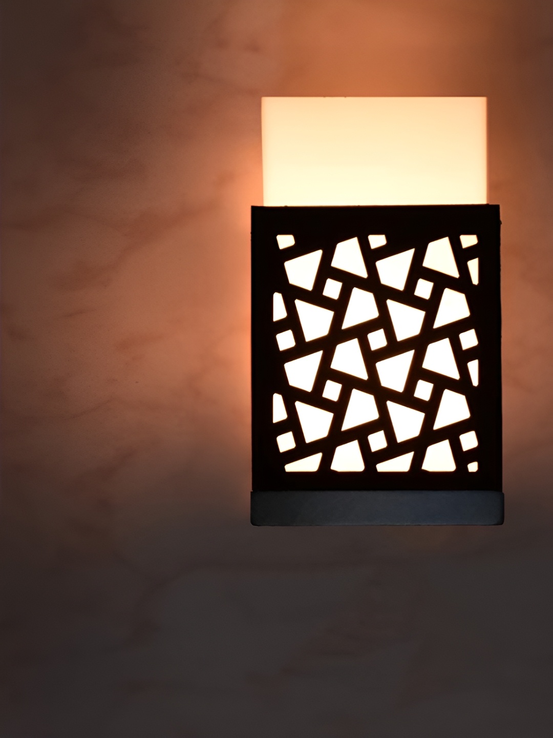 

Gojeeva Black Textured Wooden Square Shaped Wall Lamp