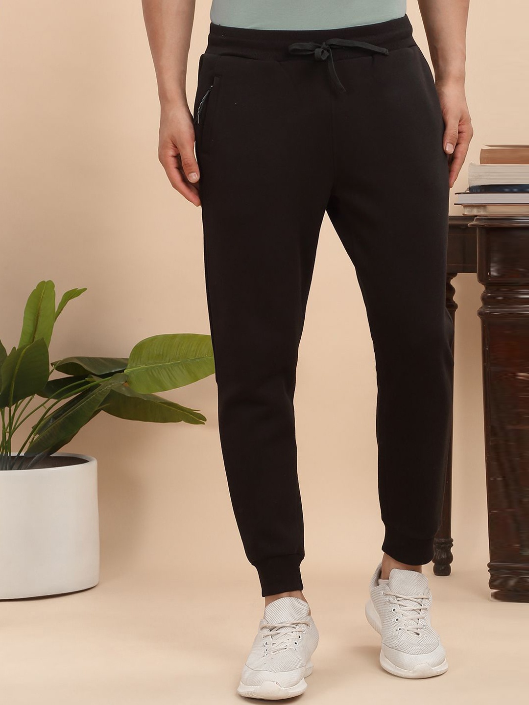 

Sweet Dreams Men Mid-Rise Joggers Track Pants, Black