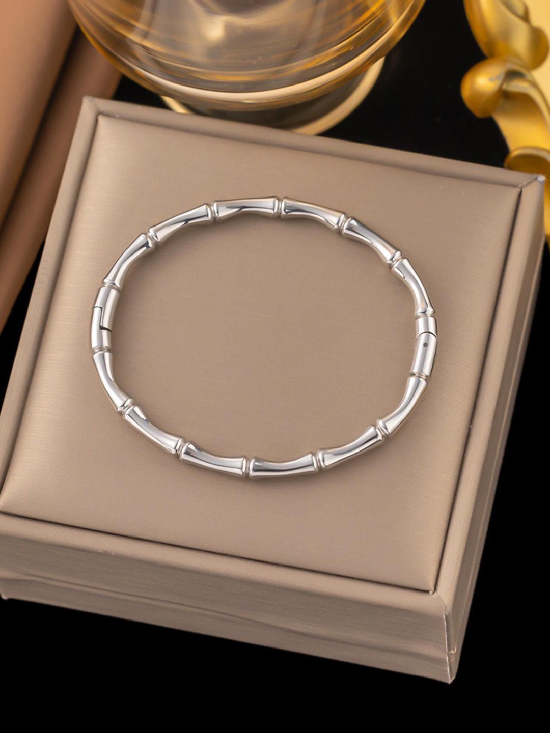 

MYKI Silver-Plated Stainless Steel Wraparound Bracelet