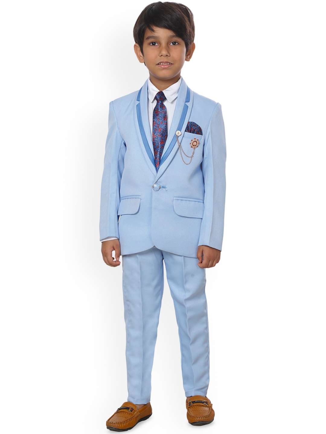

BAESD Boys 4 Piece Single-Breasted Formal Suits, Blue
