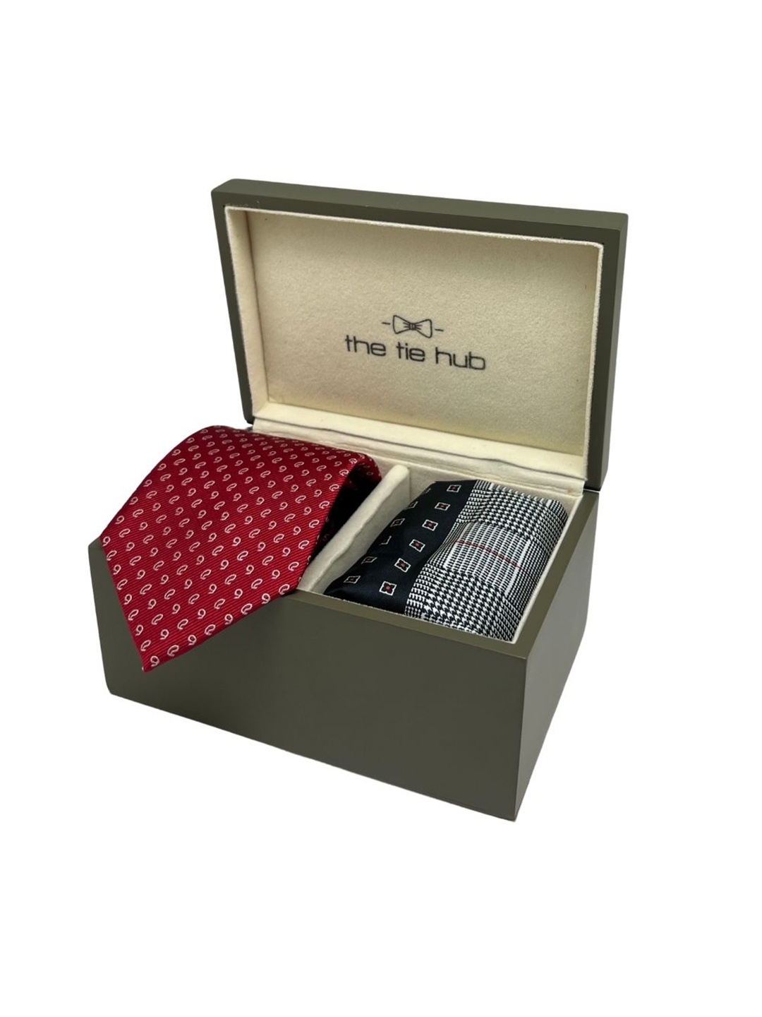 

The Tie Hub Men Accessory Gift Set of, Red