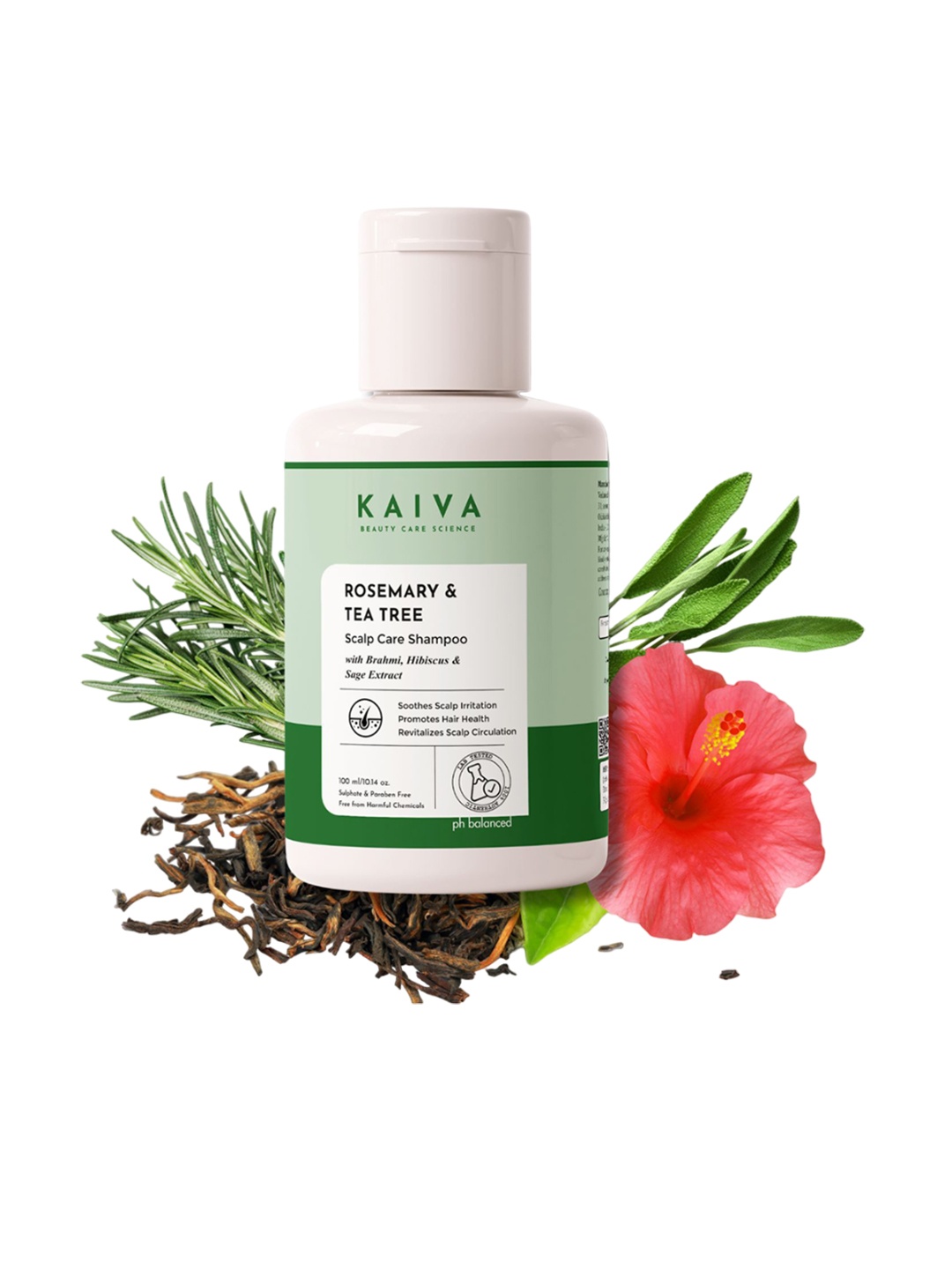 

KAIVA Rosemary & Tea Tree Shampoo With Hibiscus - 100 ml, White