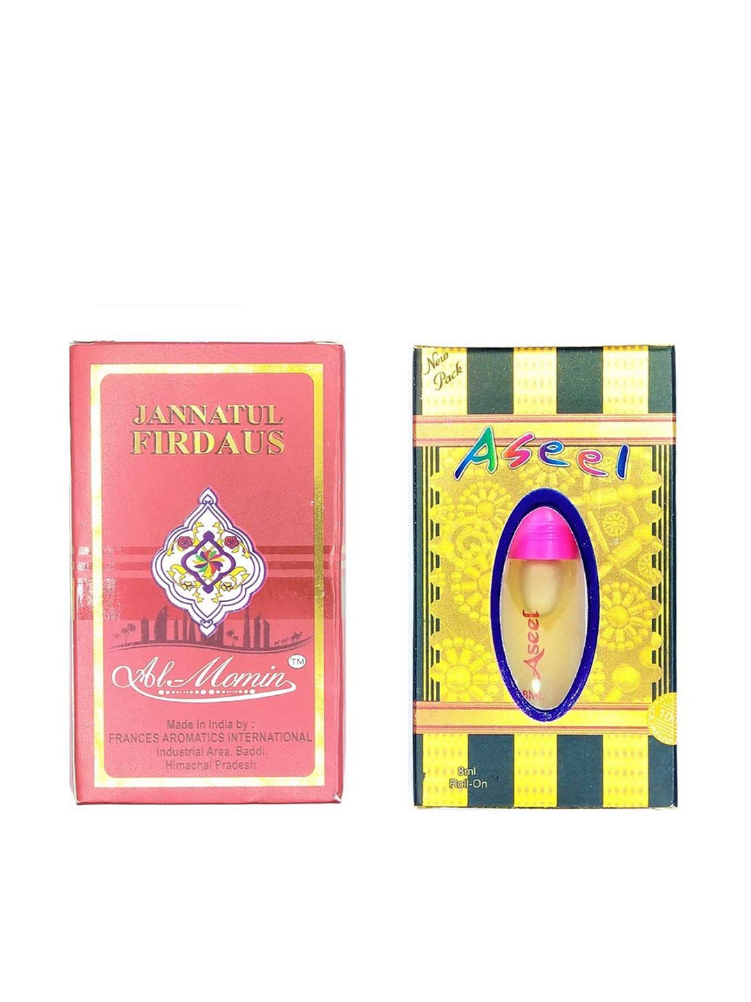 

RAVIOUR LIFESTYLE Set Of 2 Aseel & Jannat Ul Firdous Roll On Attar - 8 ml Each, Transparent