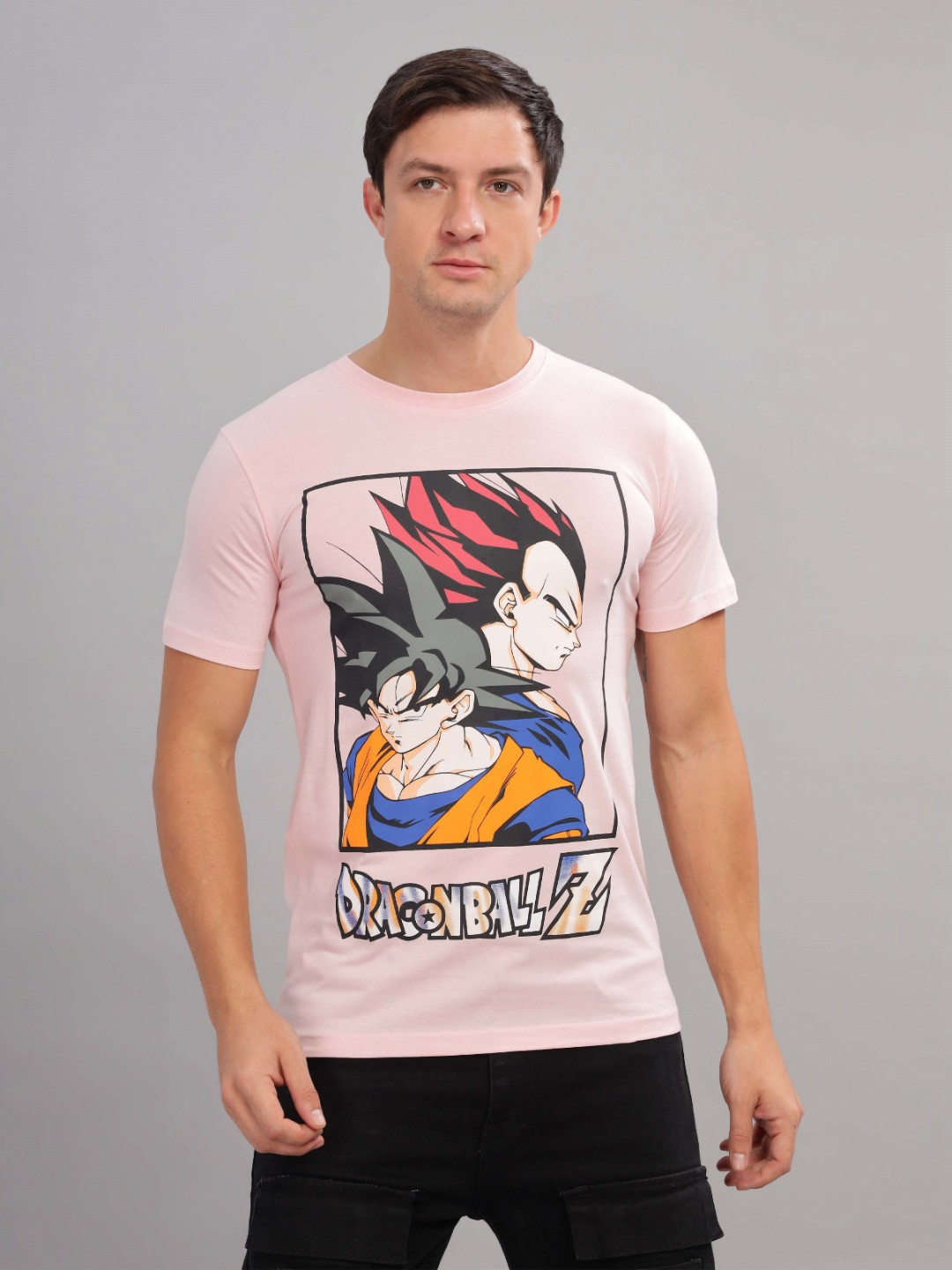 

TOMHIDDLE Men Graphic Printed Round Neck Cotton Naruto T-shirt, Pink