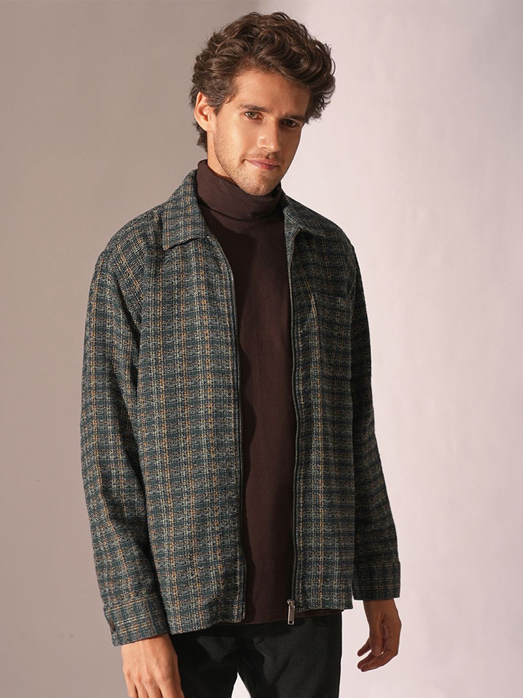 

SELECTED Men Opaque Checked Casual Shirt, Blue