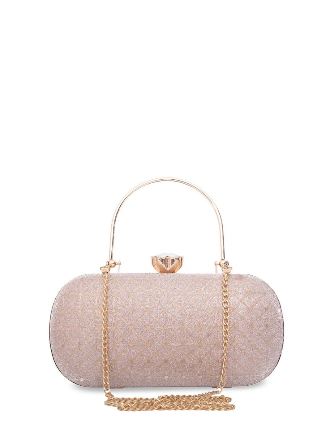 

Vdesi Women Textured Structured Handheld Bag, Peach