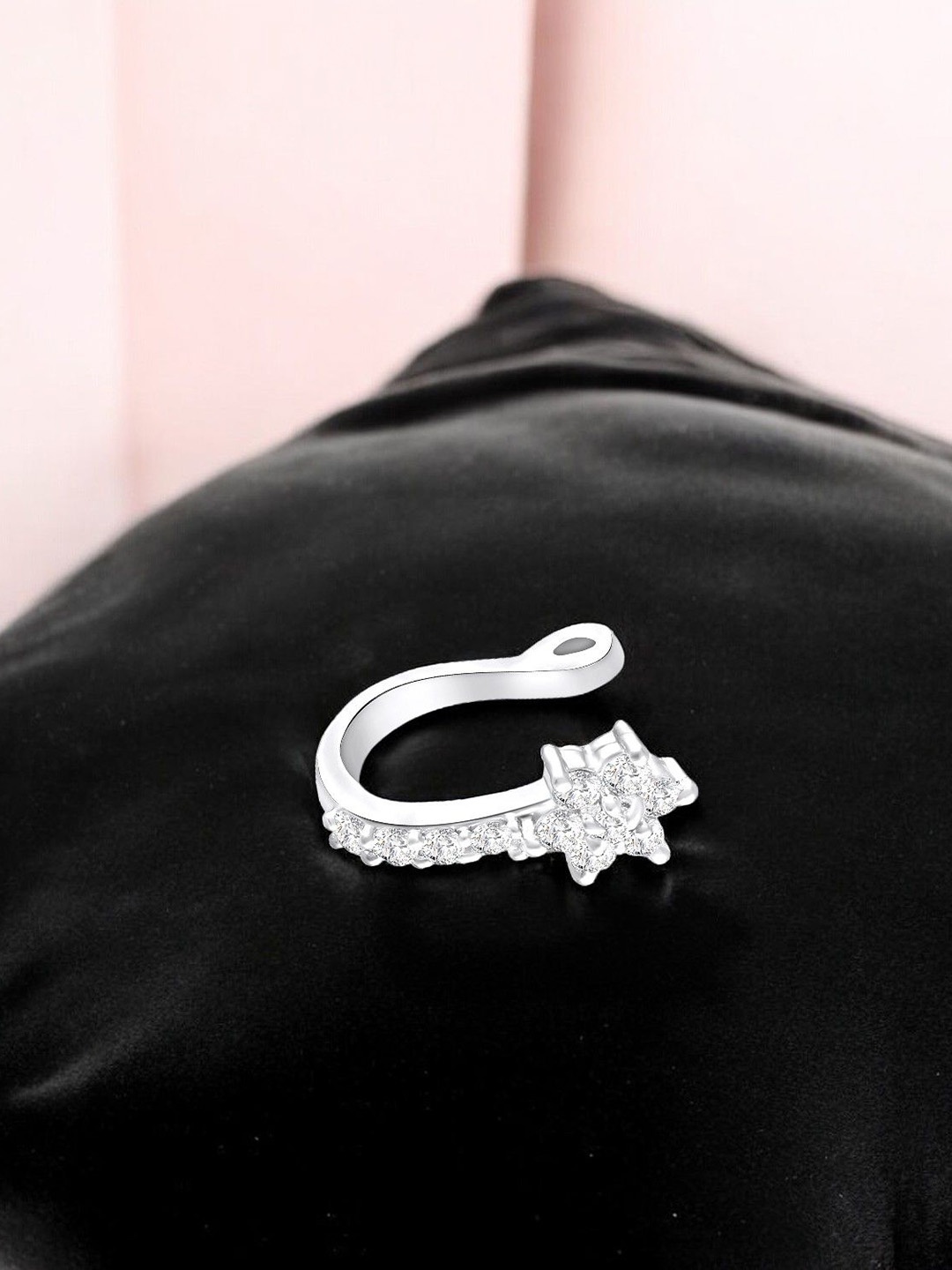 

Mahi Rhodium-Plated Cubic Zirconia Septum Nosepin, Silver