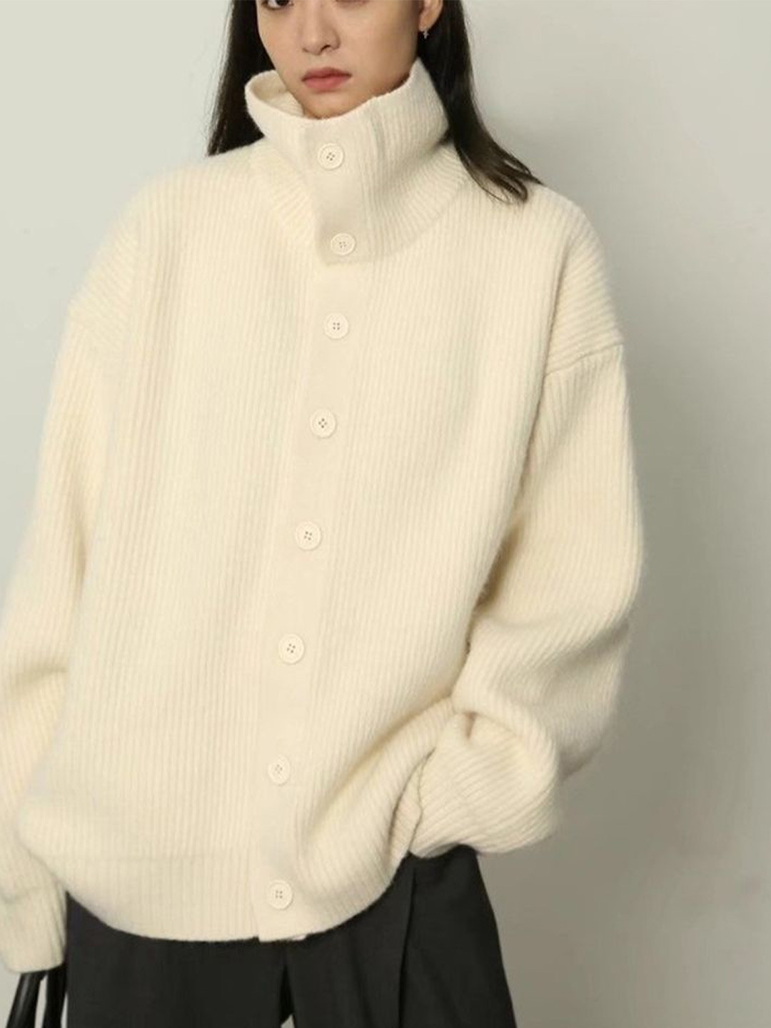 

LULU & SKY Women Solid Long Sleeves Cardigan, Off white