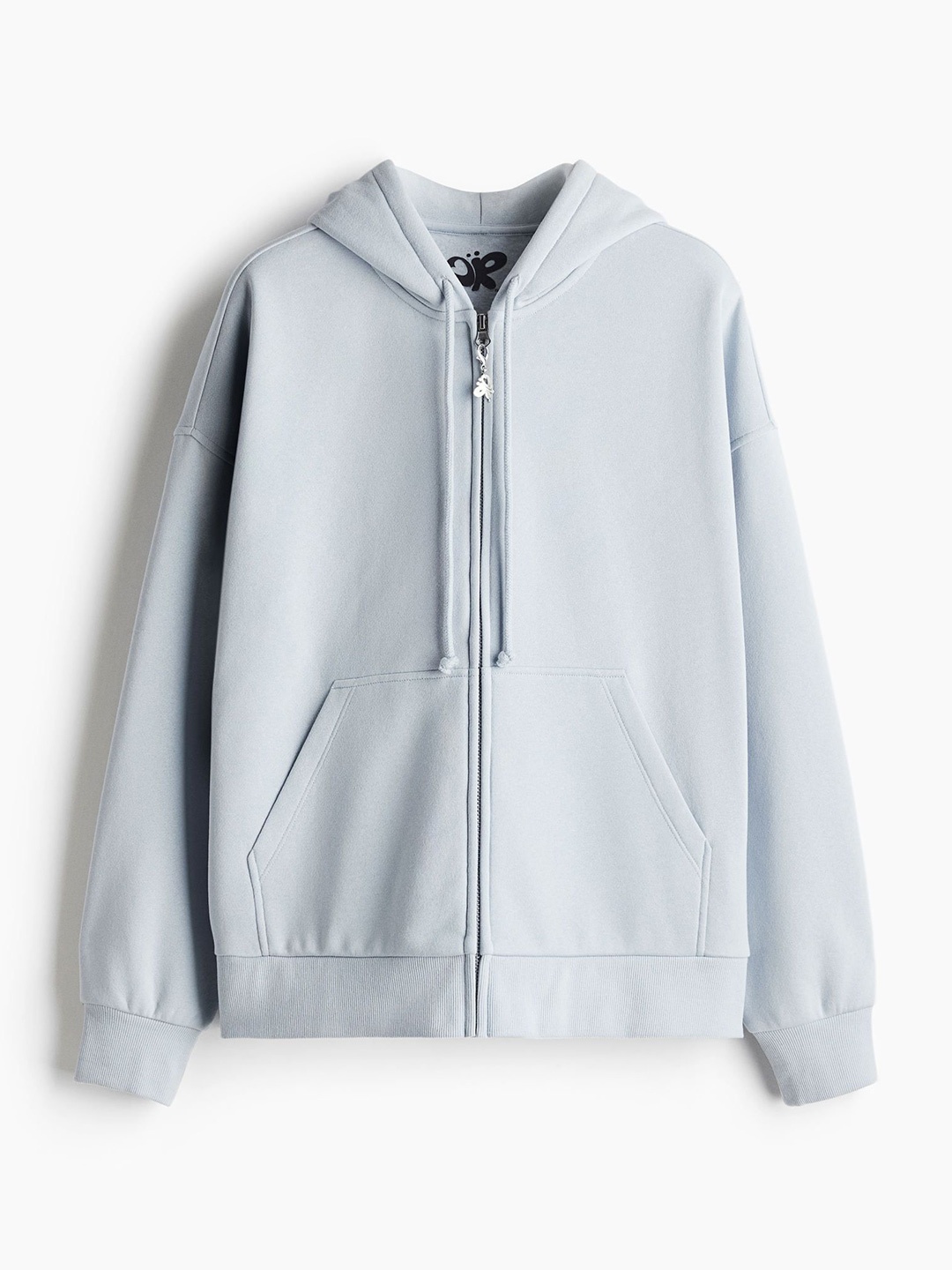 

H&M Women Oversized Motif-Detail Zip-Through Hoodie, Blue