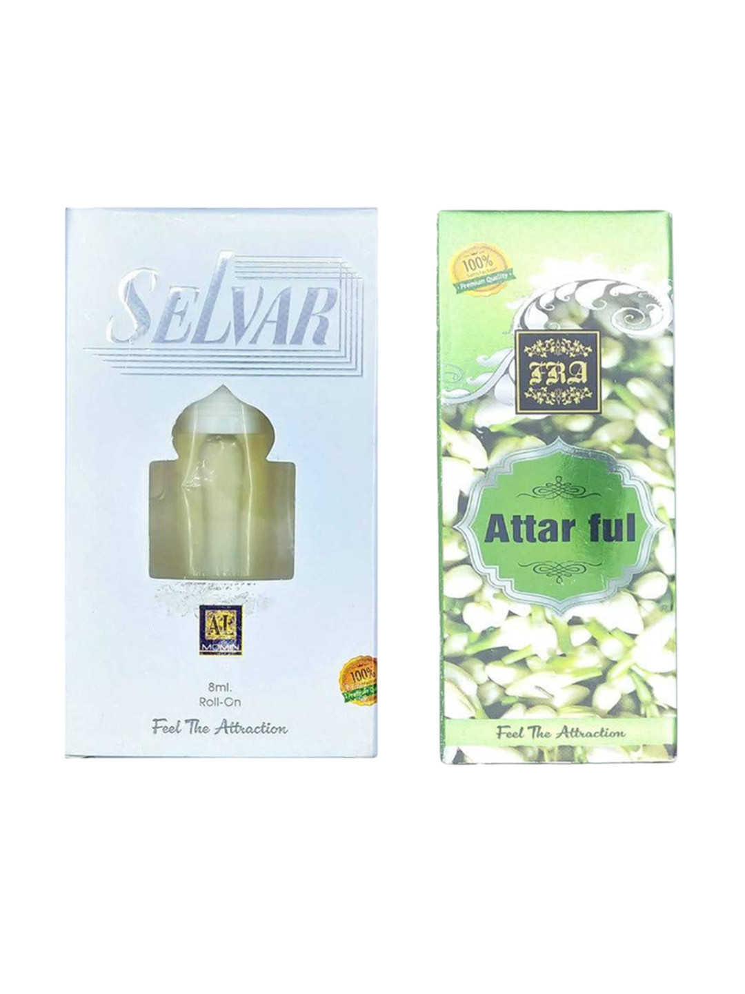 

RAVIOUR LIFESTYLE Set Of 2 Attar Full & Selvar Roll On Attar - 8 ml Each, Transparent