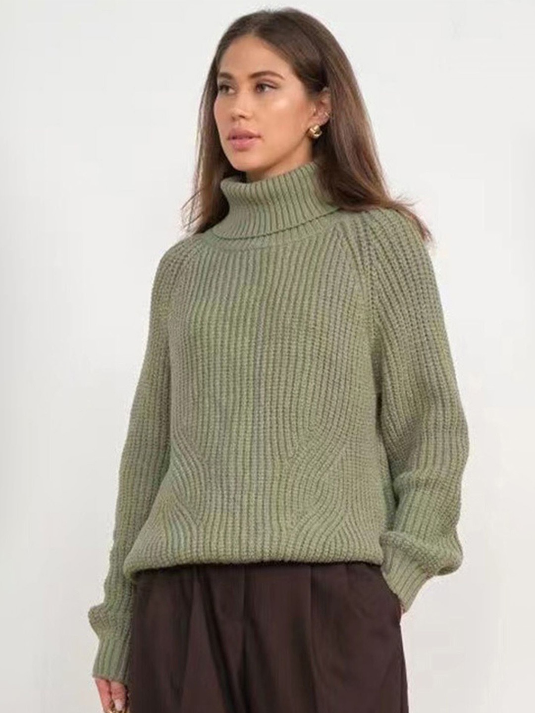 

LULU & SKY Women Knitted Pullover, Green