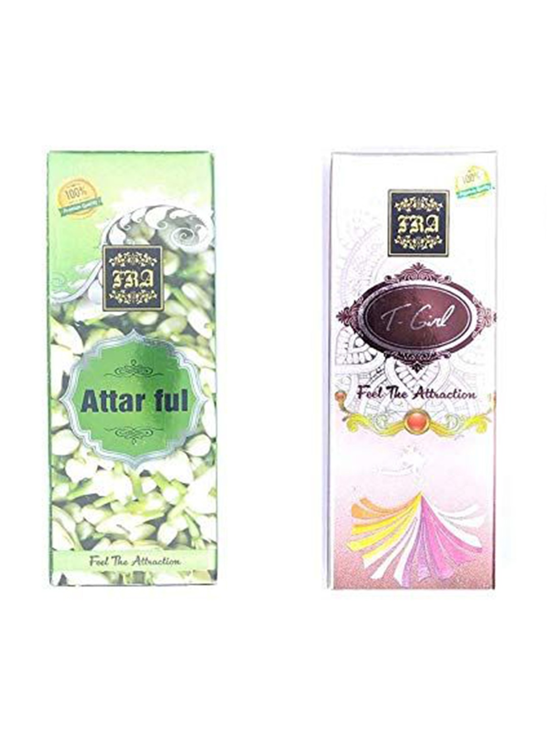 

RAVIOUR LIFESTYLE Set of 2 Pure Alcohol-Free Attar Ful & T Girl Attar - 8 ml Each, Transparent