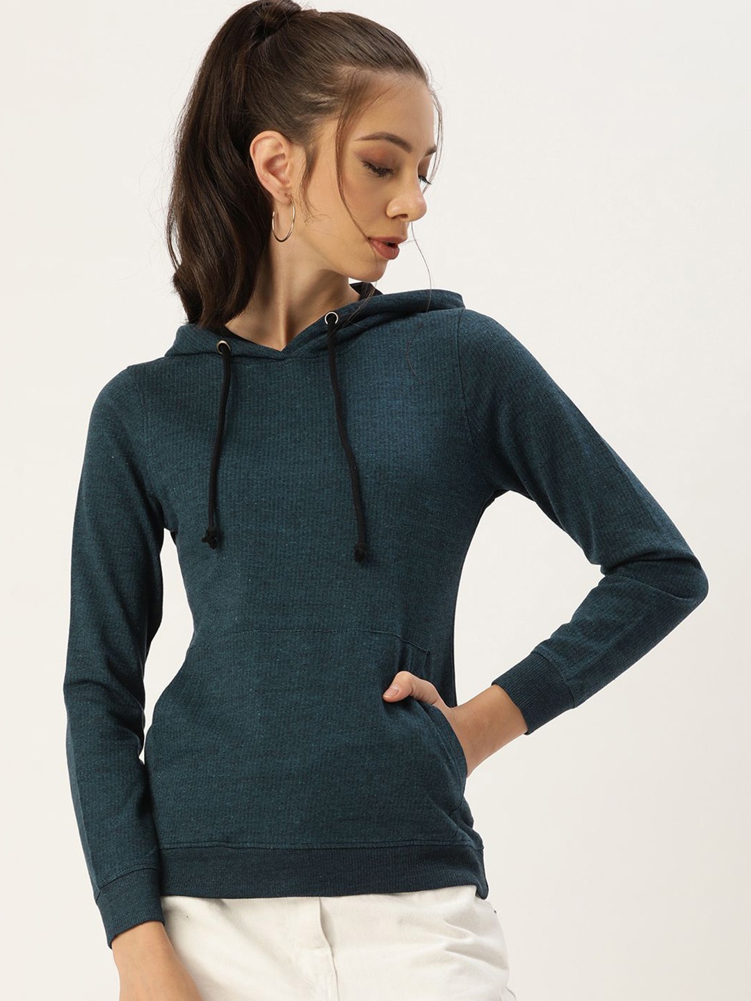 

ARISE Women Long Sleeves Hooded Sweatshirt, Teal