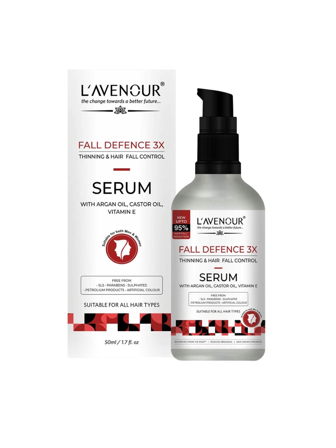 

L'AVENOUR Fall Defence 3X Thinning & Hair Fall Control Serum With Argan Oil - 50 ml, White