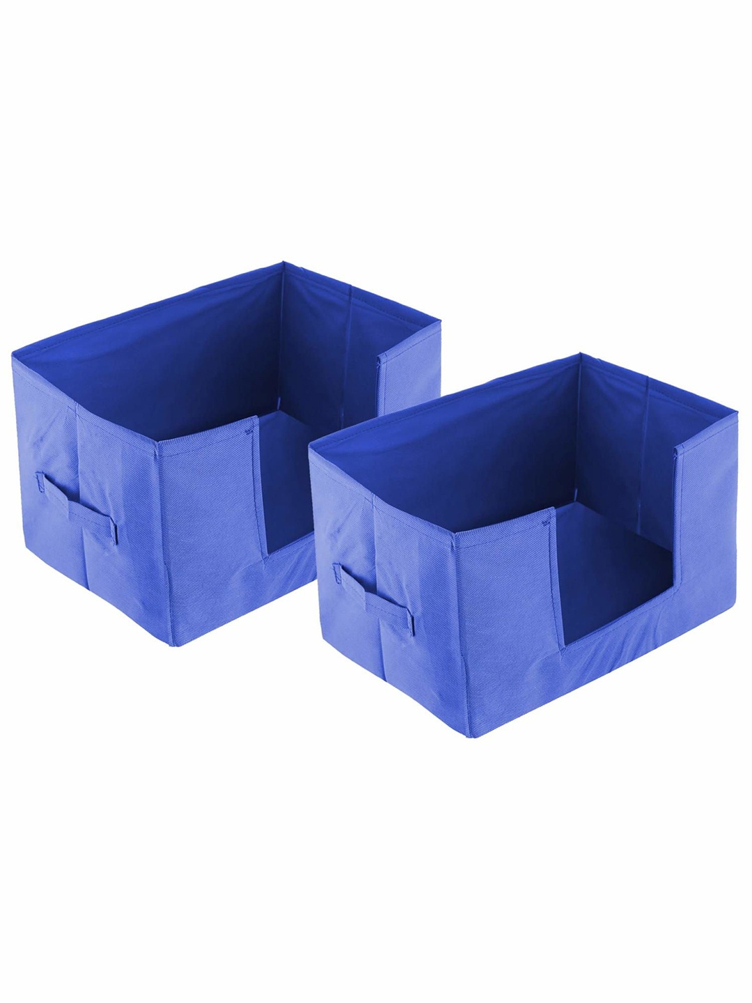 

Kuber Industries Blue 2 Pieces Stackable & Foldable Saree Storage Organisers