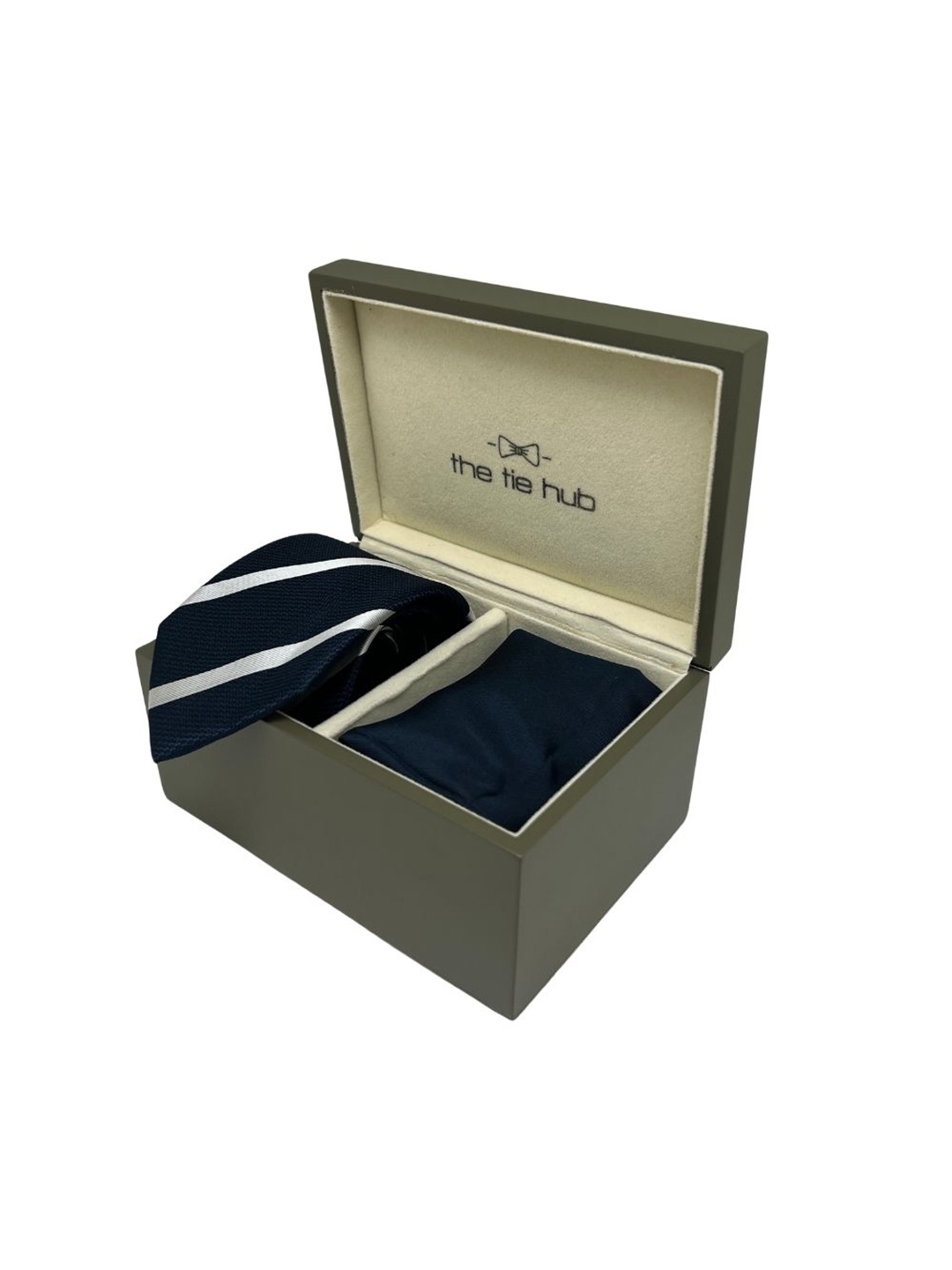 

The Tie Hub Men Neck Tie & Pocket Square Accessory Gift Set, Navy blue