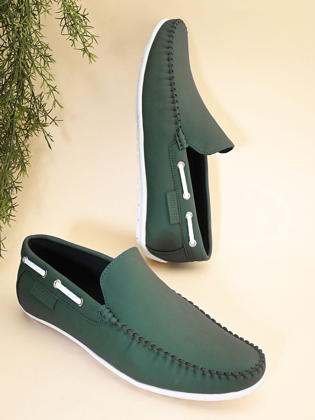 

Prolific Men Solid Loafers, Green