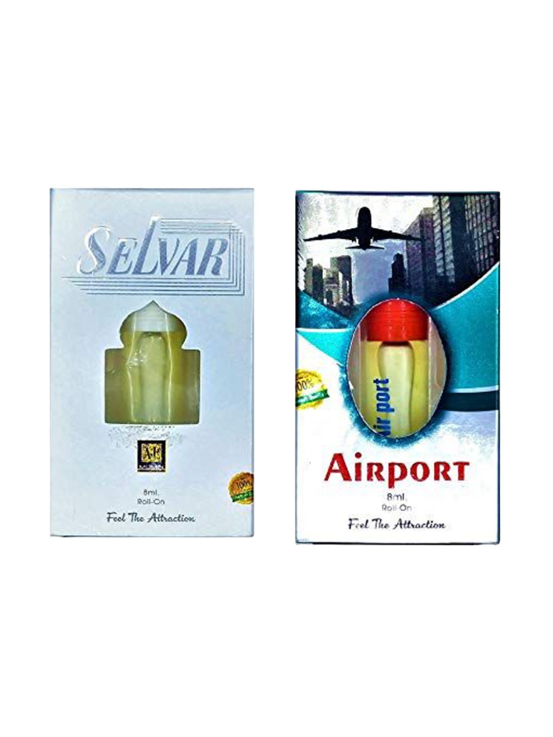 

RAVIOUR LIFESTYLE Feel The Attraction Set Of 2 Airport & Selvar Roll On Attar- 8ml Each, Transparent