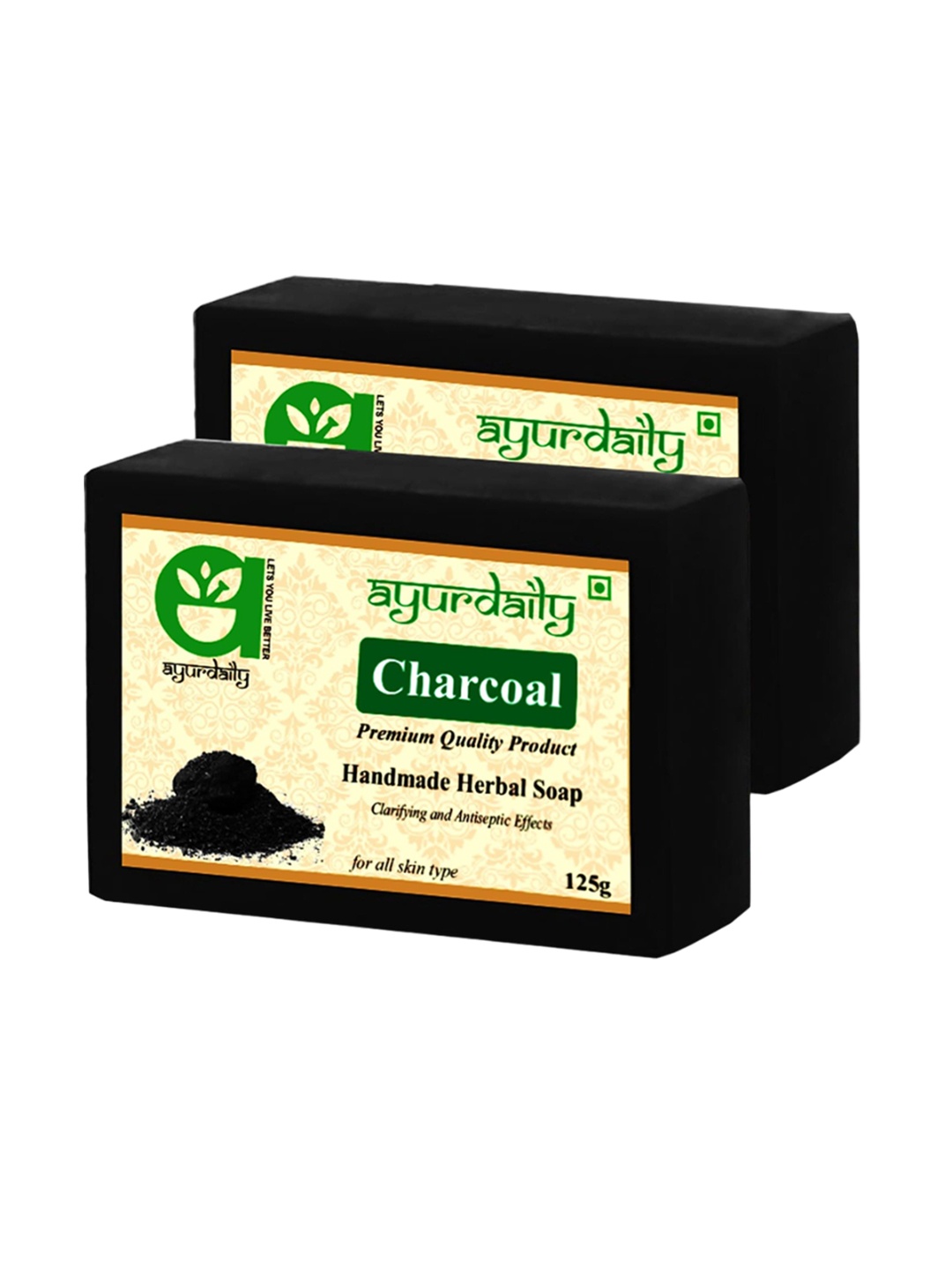 

Ayurdaily Set Of 2 Natural Charcoal Soaps - 125 g Each, Multi