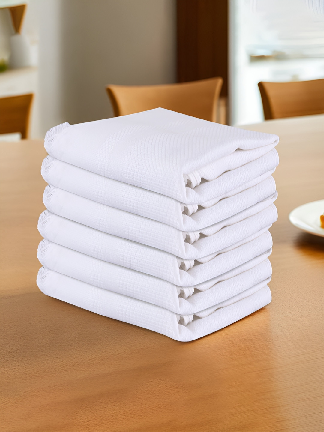 

Kuber Industries White 6 Pieces Cotton Table Napkins