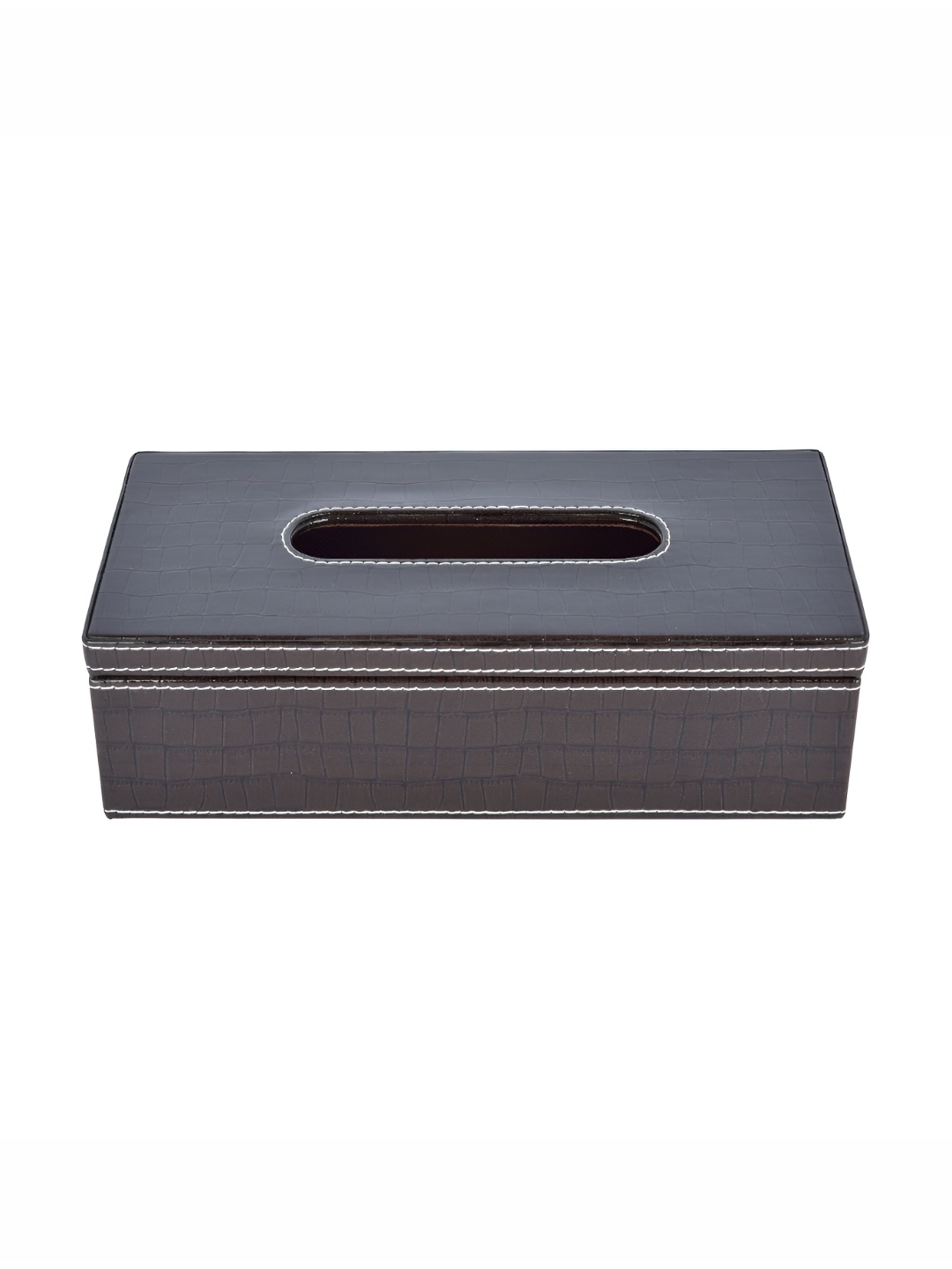 

Premsons Brown & White Leather Tissue Holder