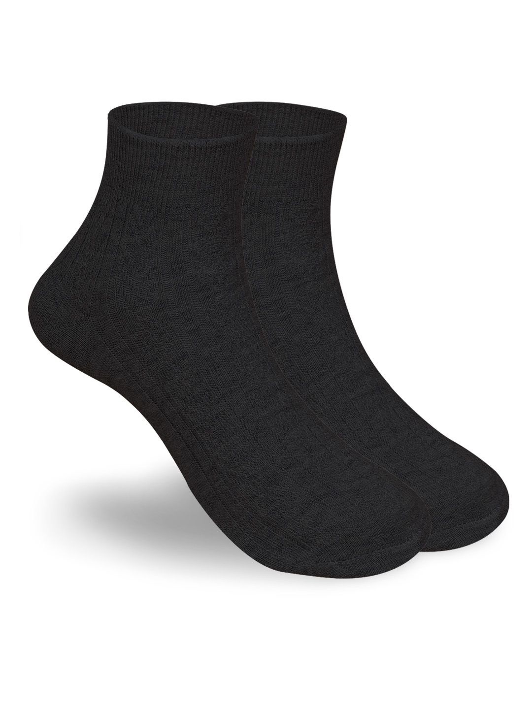 

FOOTPRINTS Women Pack Of 2 Cotton Ankle-Length Socks, Black