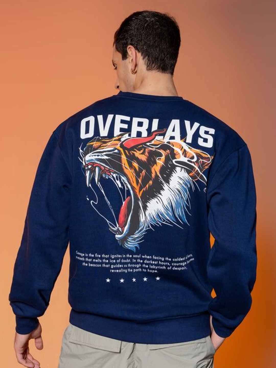 

Overlays Men Graphic Printed Sweatshirt, Navy blue