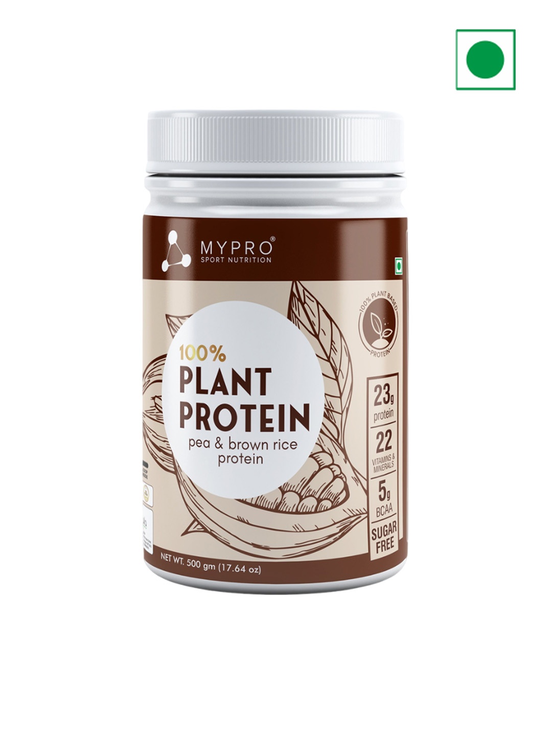 

Mypro Sport Nutrition 100% Plant Protein Powder - 500 g -Strawberry, Brown