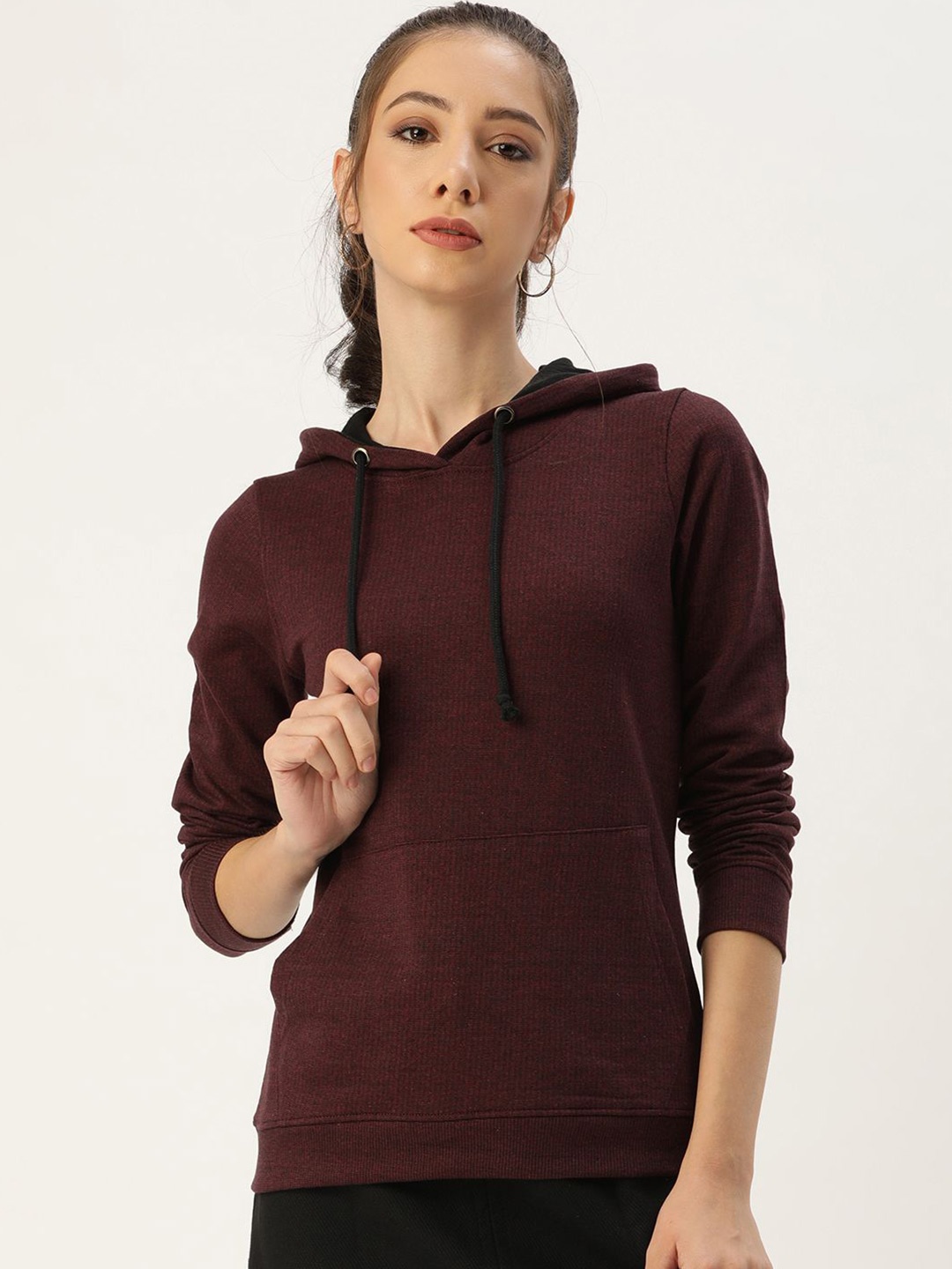 

ARISE Women Hooded Pullover Sweatshirt, Maroon