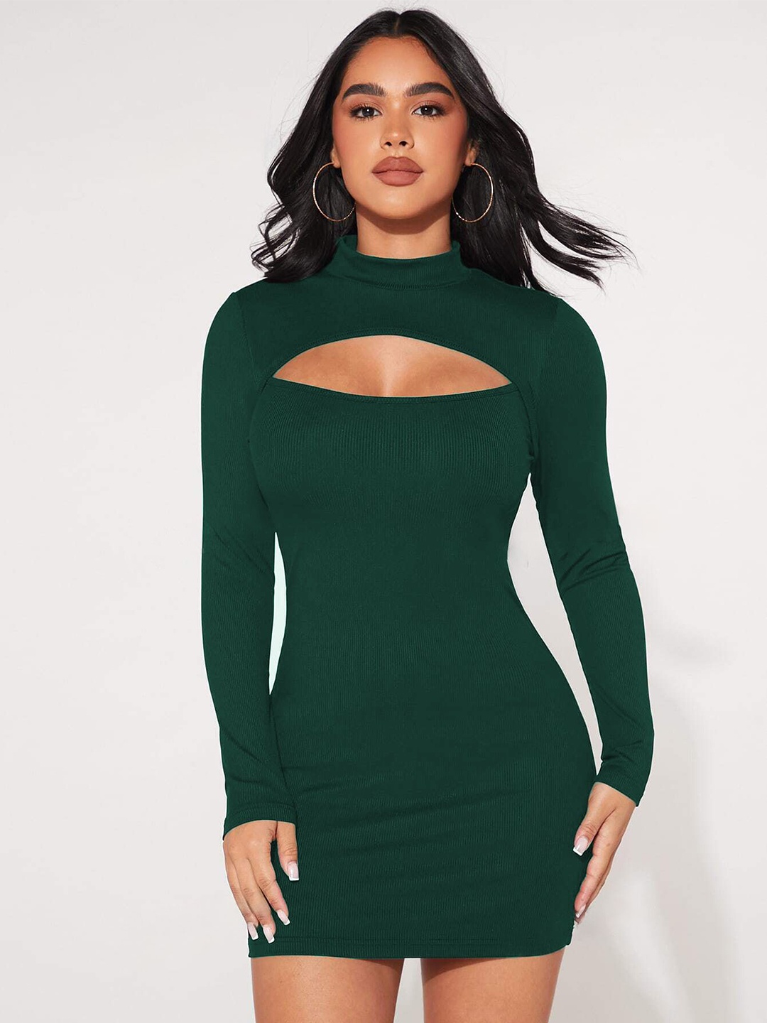 

Tivante Women Cut Out Bodycon Mini Dress, Green
