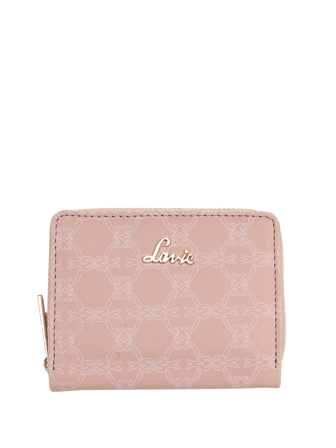 

Lavie Women Abstract Printed Zip Detail Zip Around Wallet, Pink