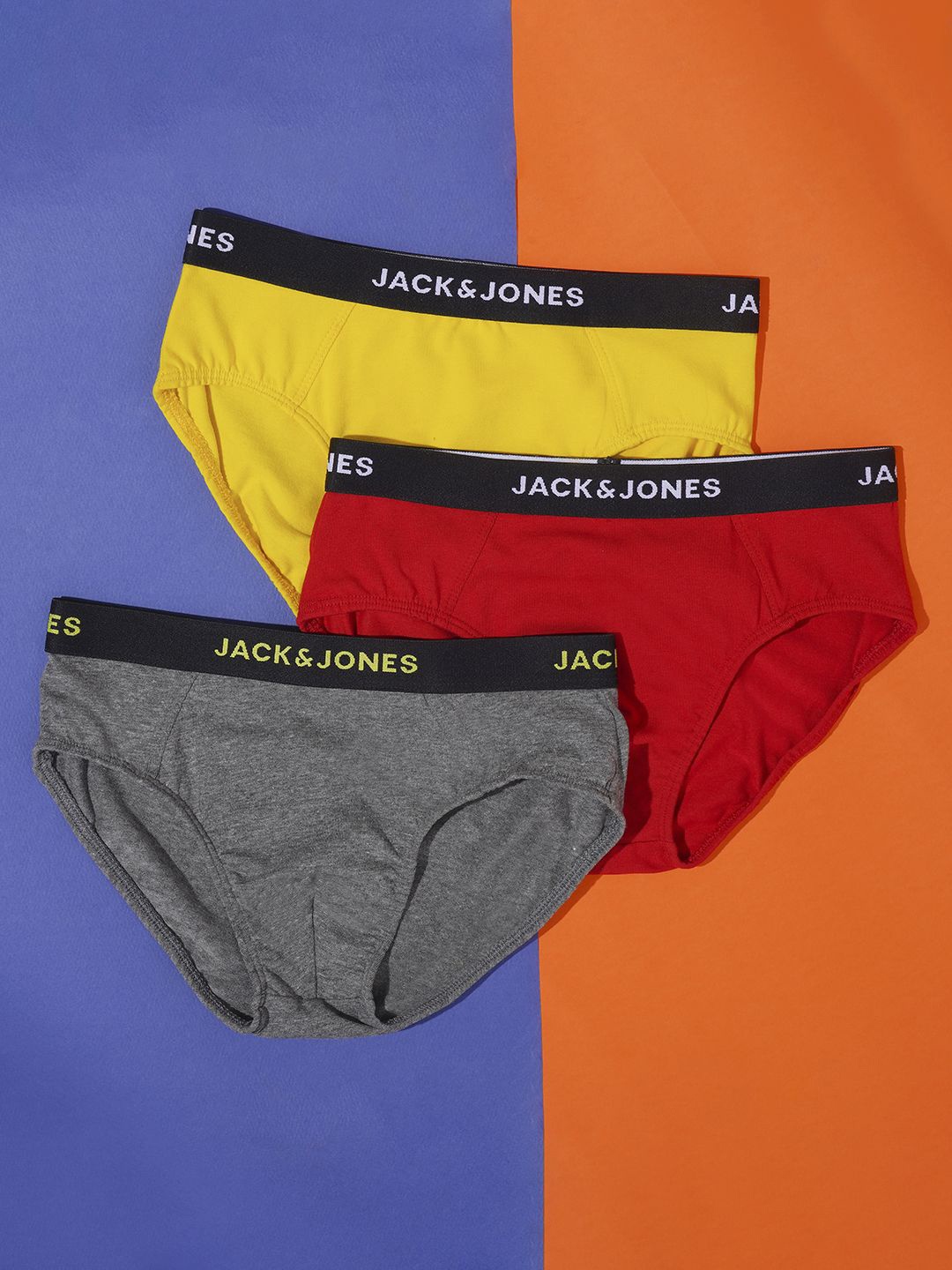 

Jack & Jones Junior Boys Pack Of 3 Cotton Basic Briefs, Yellow