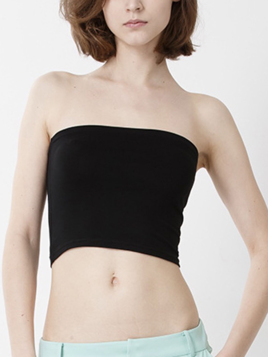 

LULU & SKY Women Tube Crop Top, Black