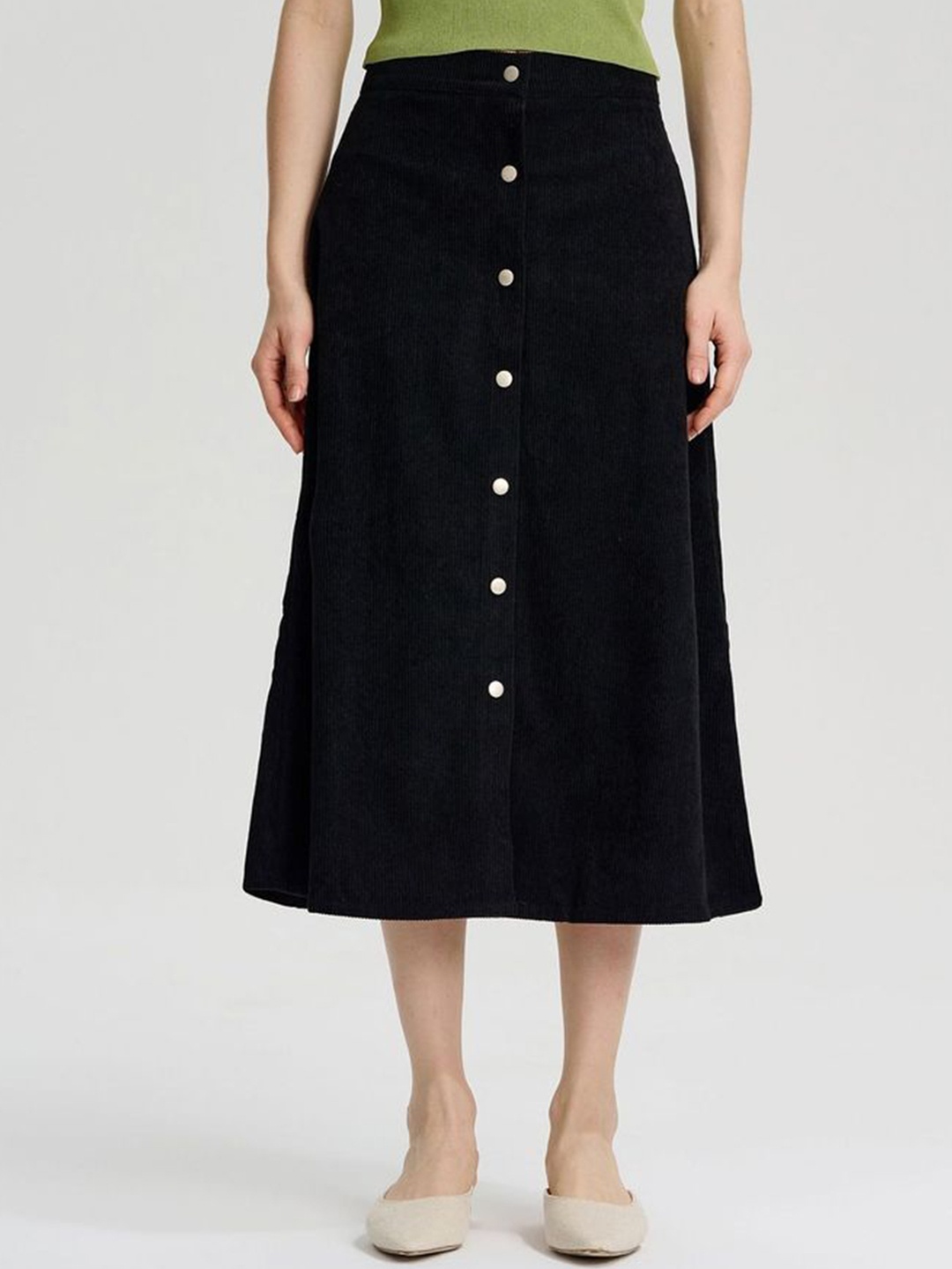 

LULU & SKY Women A-Line Midi Skirt, Black