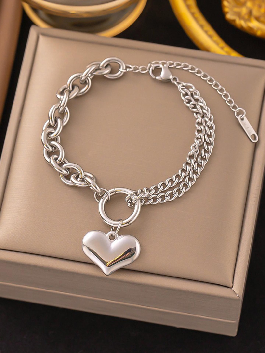 

MYKI Silver-Plated Stainless Steel Wraparound Bracelet