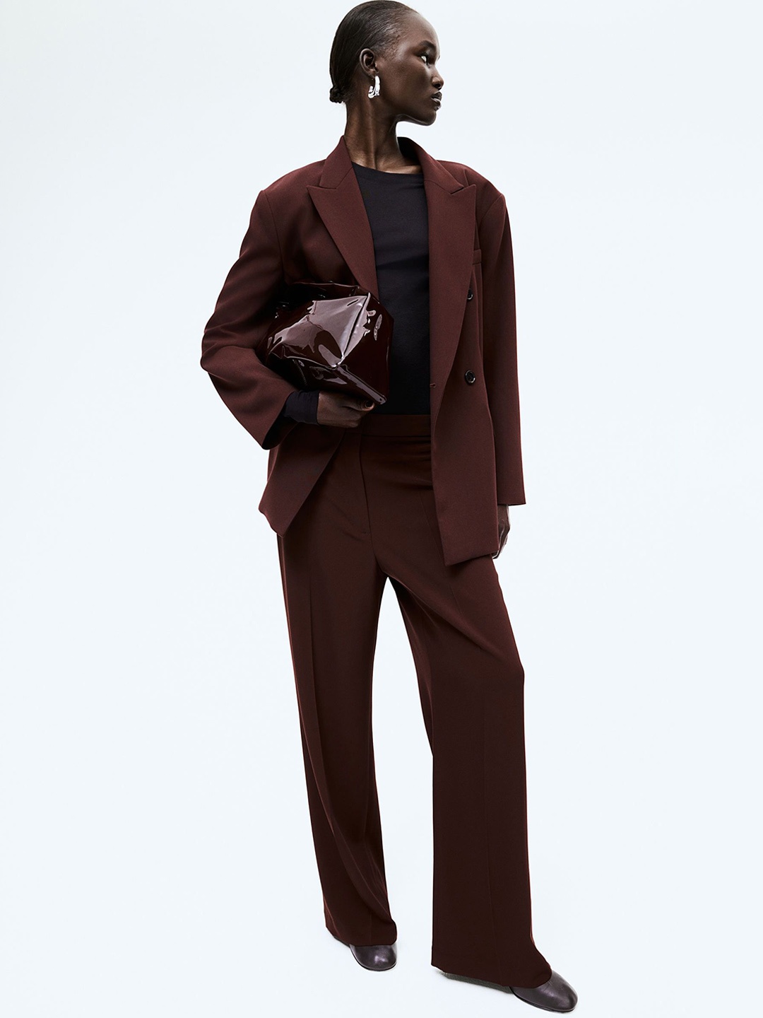 

H&M Wide Trousers, Brown