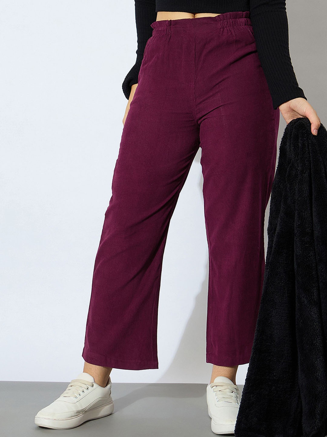 

Noh.Voh - SASSAFRAS Kids Girls Straight Fit Cotton Trousers, Purple