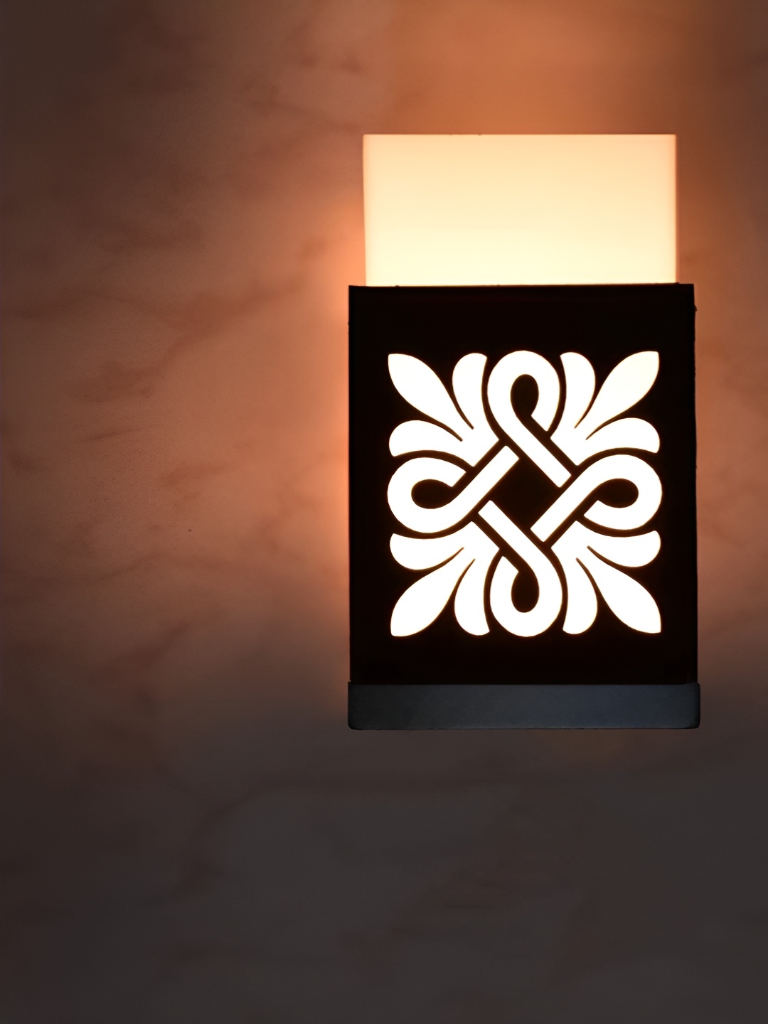 

Gojeeva Black & White Textured Contemporary Wooden Rectangle Shaped Wall Lamp