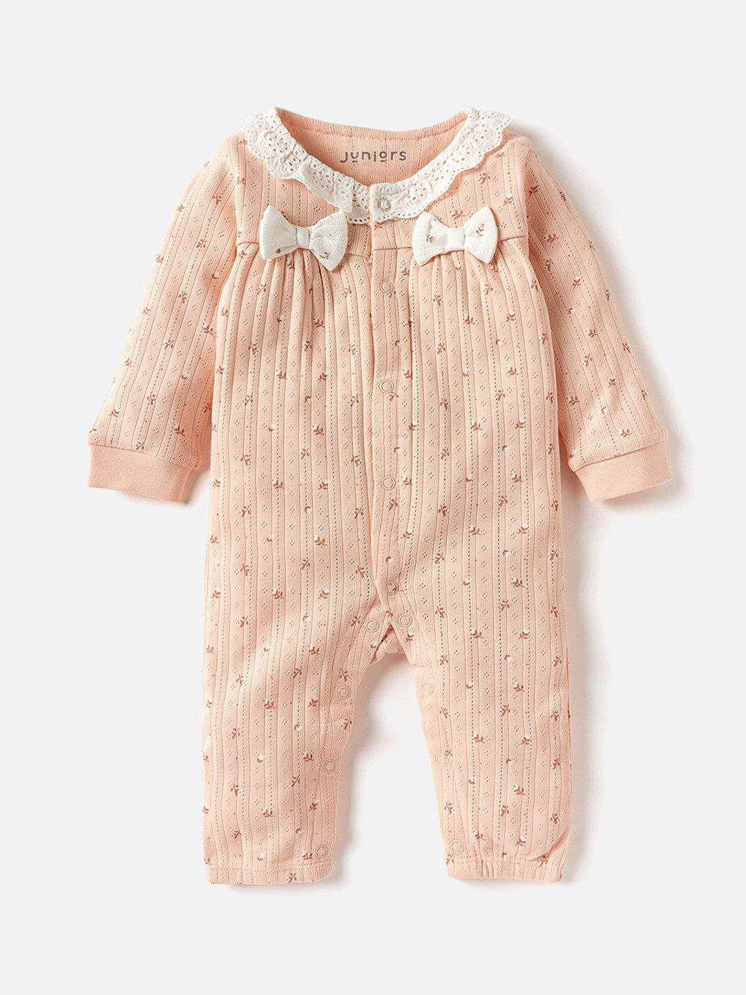 

Juniors by Babyshop Girls Printed Sleepsuit, Peach