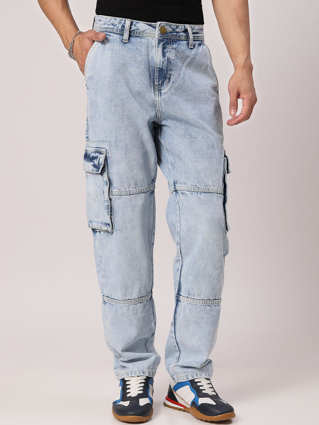 

Style Quotient Men Cotton Relaxed Fit Heavy Fade Jeans, Blue