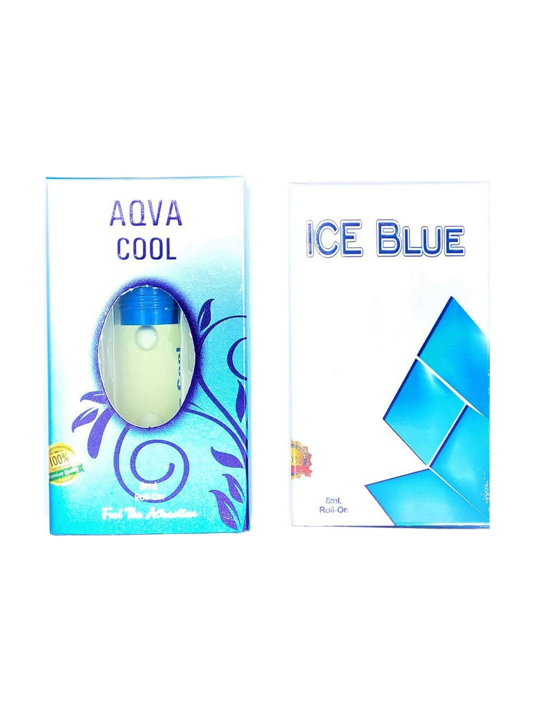 

RAVIOUR LIFESTYLE Set Of 2 Ice Blue & Aqua Cool Attar - 8ml Each, Transparent