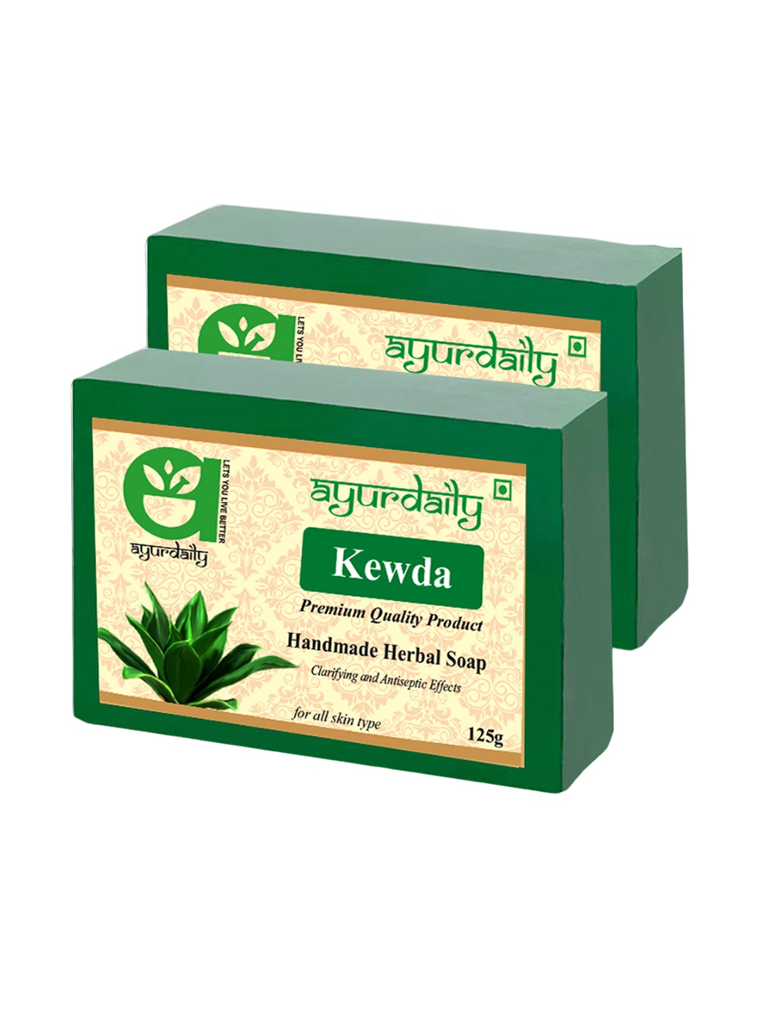 

Ayurdaily Set Of 2 Natural Kewda Herbal Soap - 125 Each, Multi