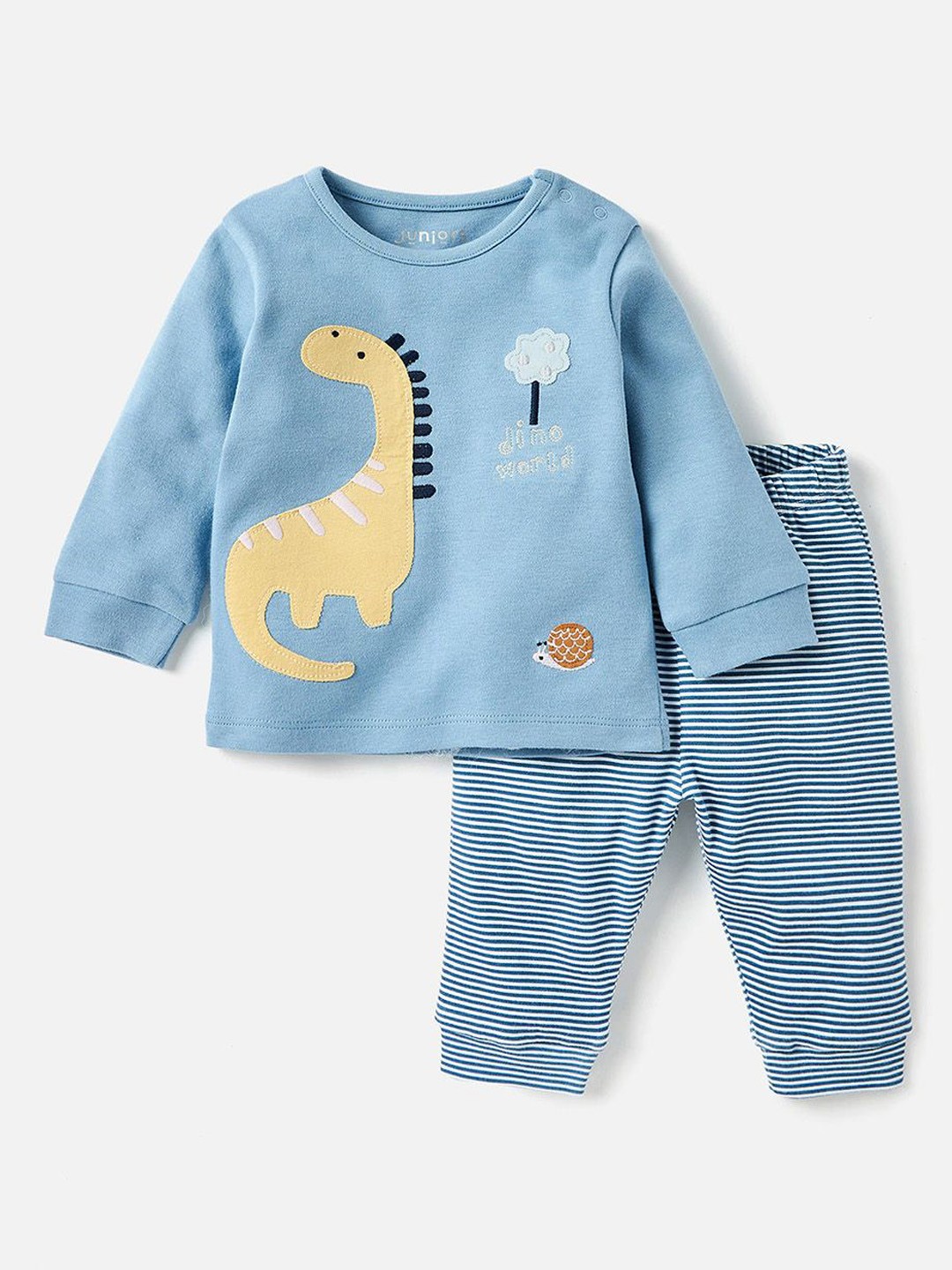 

Juniors by Babyshop Boys Graphic Printed Pure Cotton Night Suits, Blue