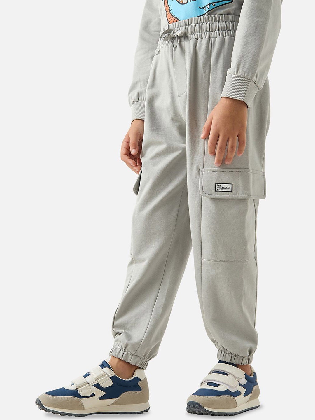 

Juniors by Babyshop Boys Mid-Rise Joggers Track Pants, Grey