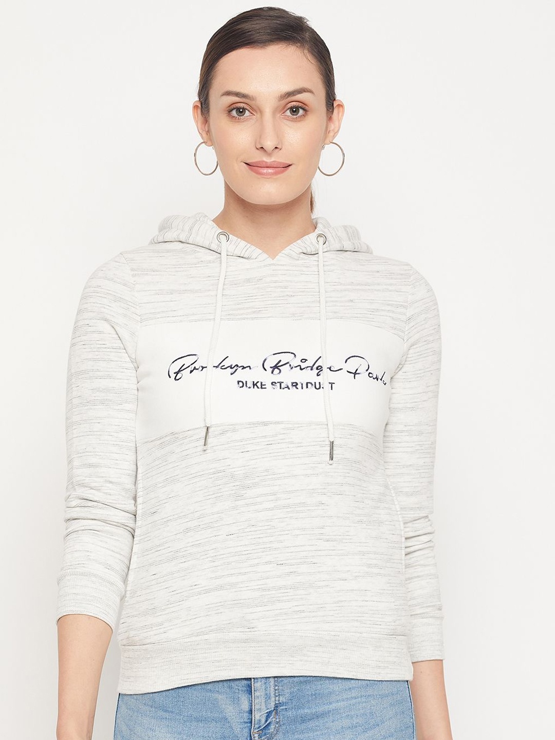 

Duke Women Printed Hooded Sweatshirt, White