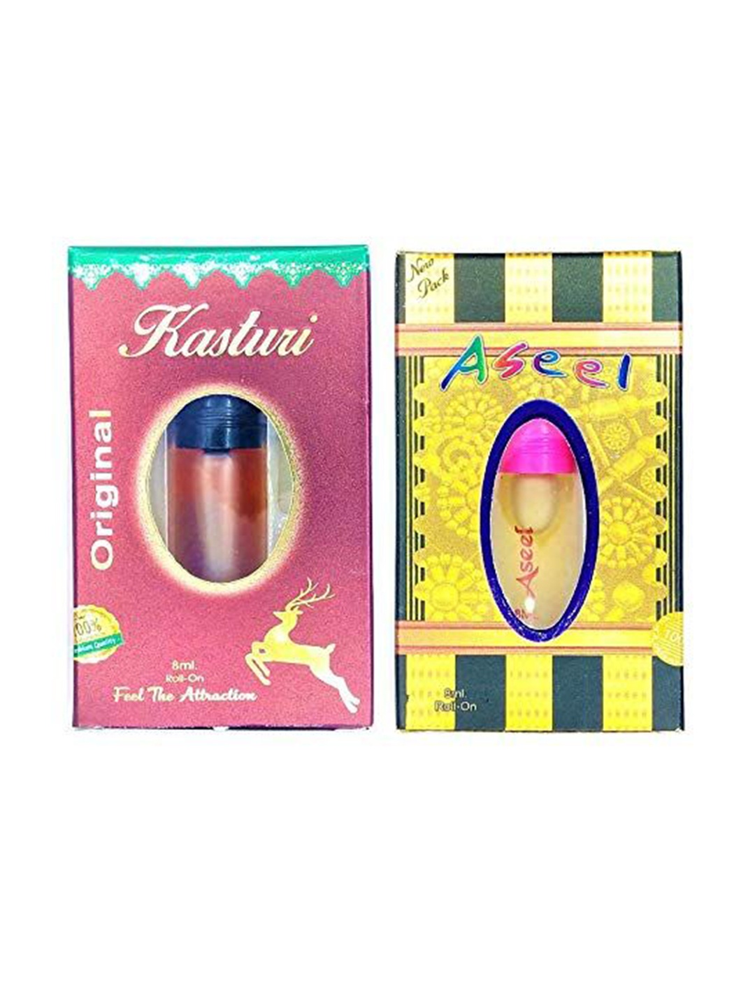 

RAVIOUR LIFESTYLE Set Of 2 Aseel & Kasturi Roll On Attar - 8ml Each, Transparent