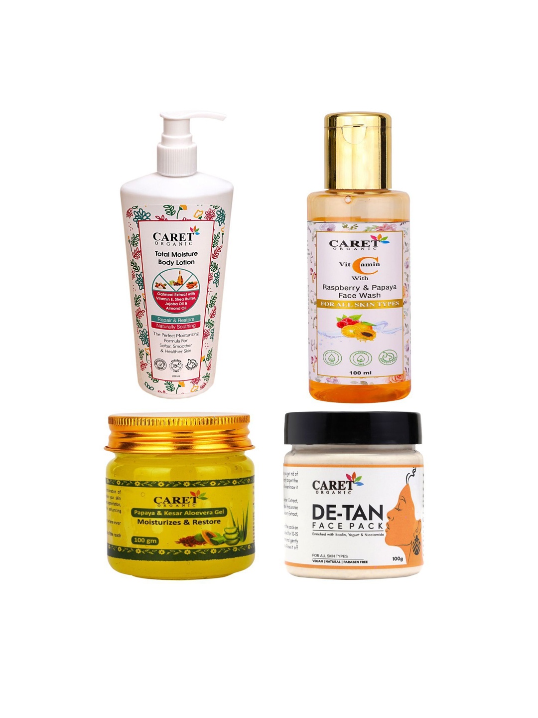 

CARET ORGANIC Set Of 4 Skin Care, White