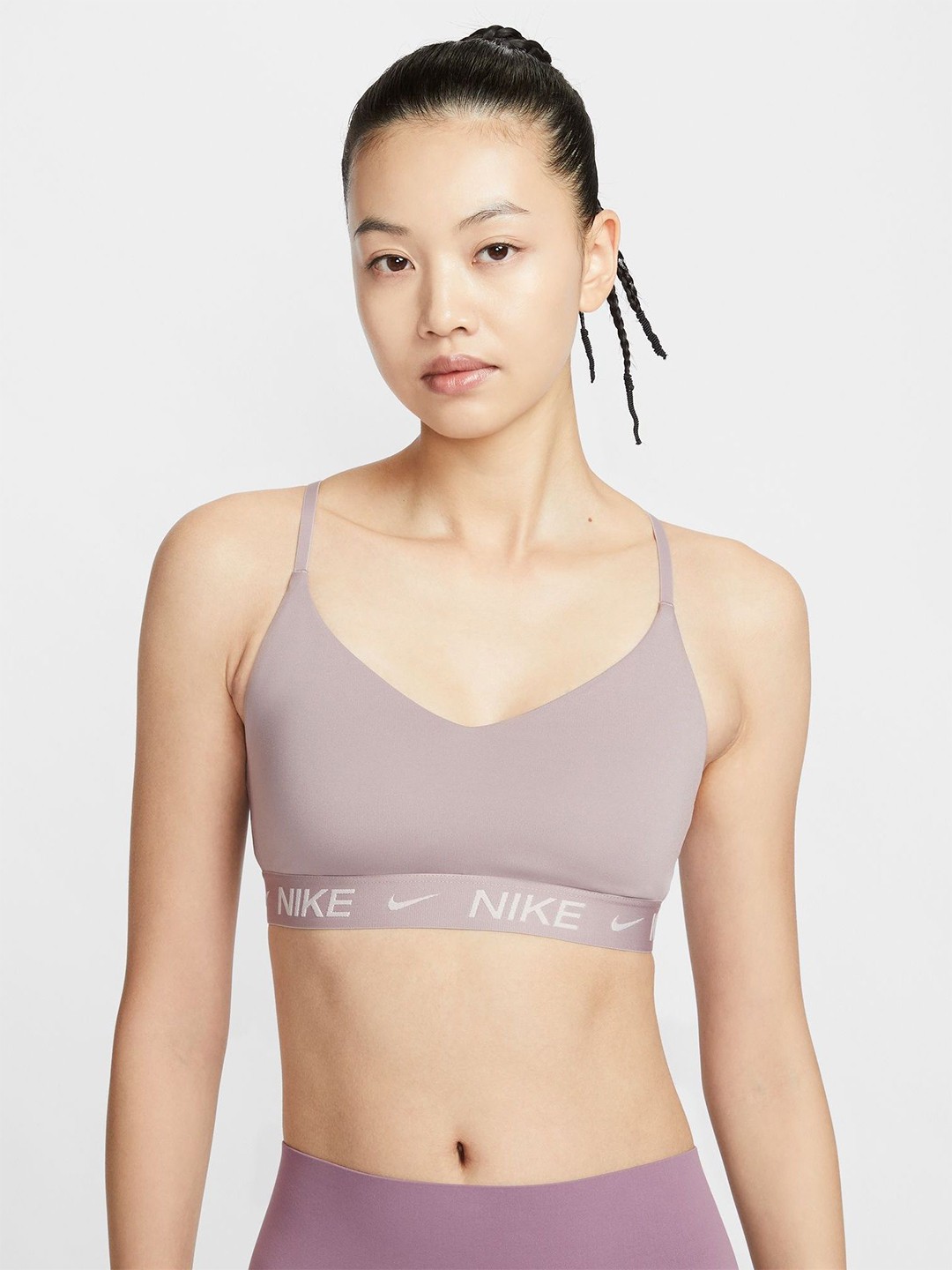 

Nike Women Indy Lightly Padded Medium Coverage Sports Bra, Purple