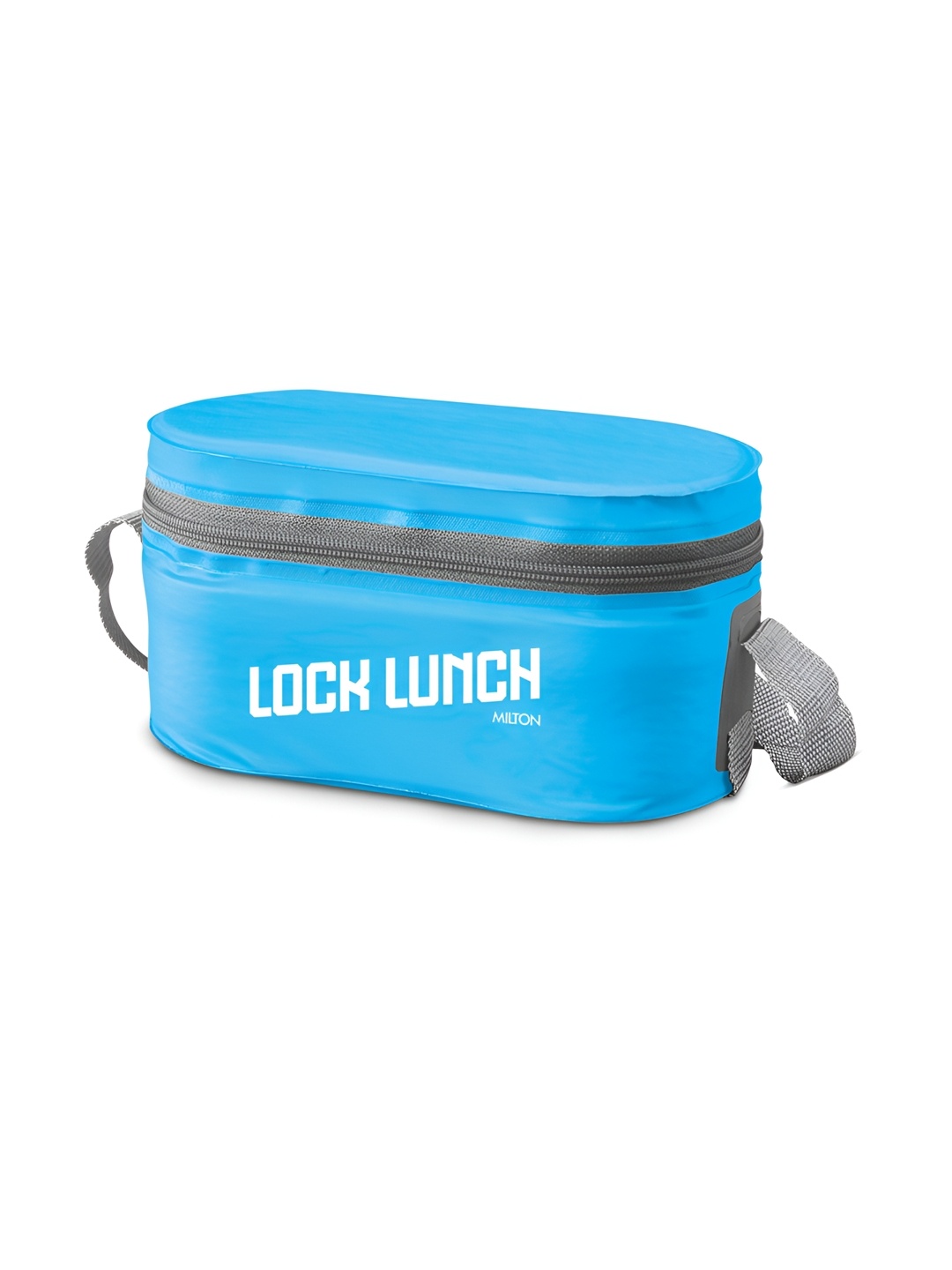 

Milton Lock Lunch Box 2 Round Steel Oval Containers with Cutlery & Bag 320 ml & 450 ml, Blue